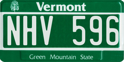 VT license plate NHV596