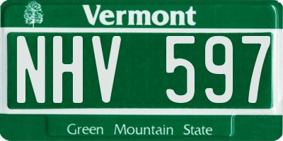 VT license plate NHV597