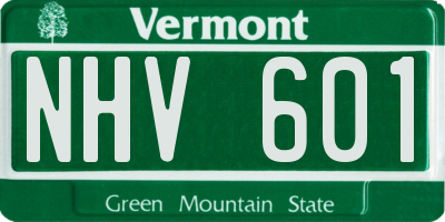 VT license plate NHV601