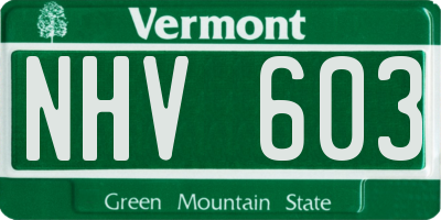 VT license plate NHV603