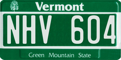 VT license plate NHV604