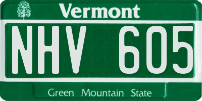 VT license plate NHV605