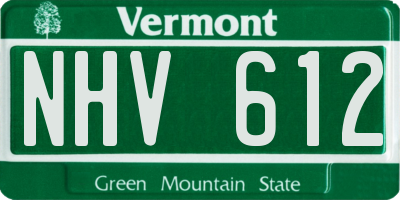 VT license plate NHV612