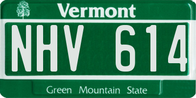 VT license plate NHV614