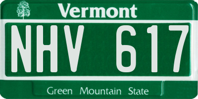 VT license plate NHV617