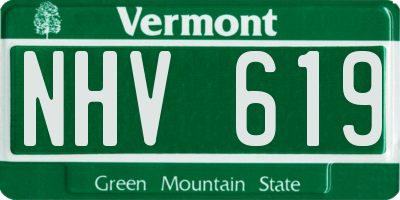 VT license plate NHV619