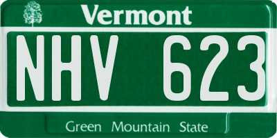 VT license plate NHV623