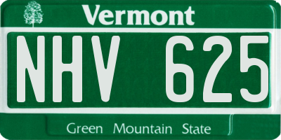 VT license plate NHV625