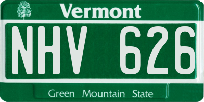 VT license plate NHV626