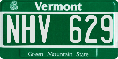 VT license plate NHV629