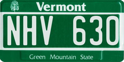 VT license plate NHV630