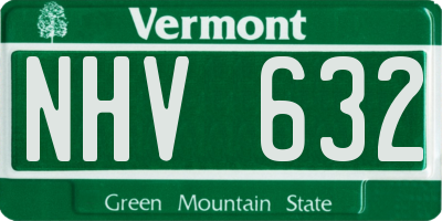VT license plate NHV632