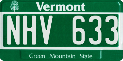 VT license plate NHV633