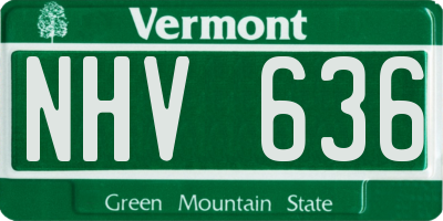 VT license plate NHV636