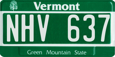 VT license plate NHV637