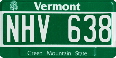 VT license plate NHV638