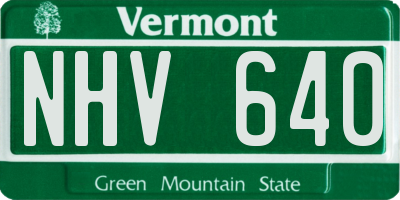 VT license plate NHV640
