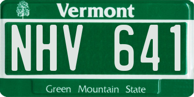 VT license plate NHV641
