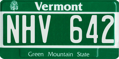 VT license plate NHV642