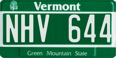 VT license plate NHV644