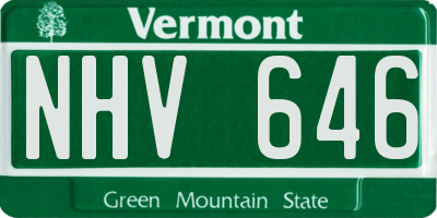 VT license plate NHV646