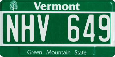 VT license plate NHV649