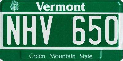 VT license plate NHV650