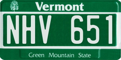 VT license plate NHV651