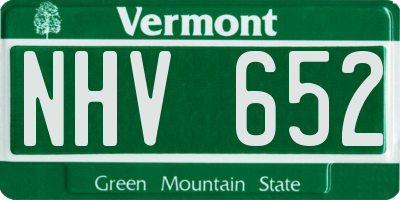 VT license plate NHV652