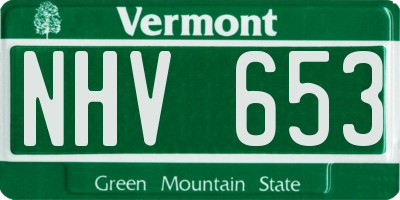 VT license plate NHV653