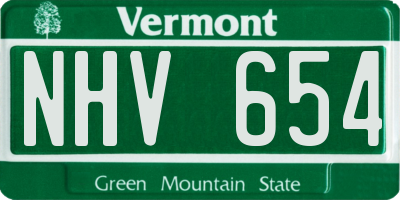 VT license plate NHV654