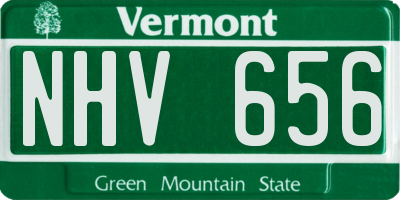 VT license plate NHV656