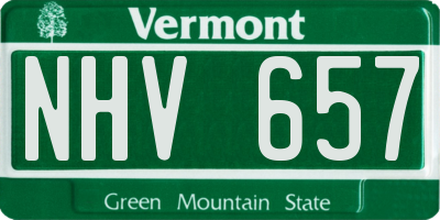 VT license plate NHV657