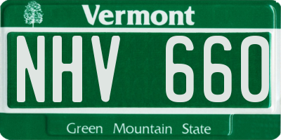 VT license plate NHV660