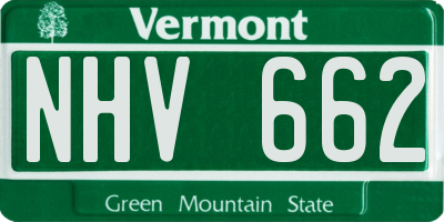VT license plate NHV662