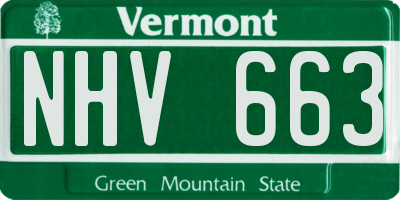 VT license plate NHV663