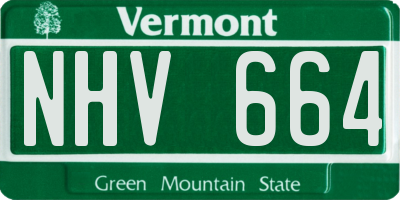VT license plate NHV664