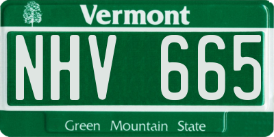 VT license plate NHV665
