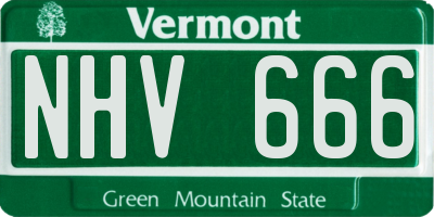 VT license plate NHV666