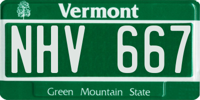 VT license plate NHV667