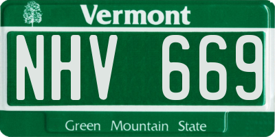 VT license plate NHV669