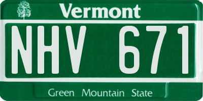 VT license plate NHV671