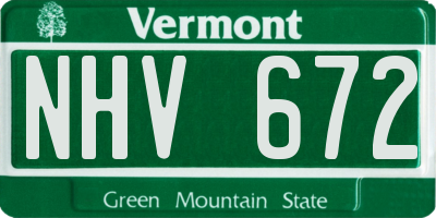 VT license plate NHV672