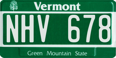 VT license plate NHV678