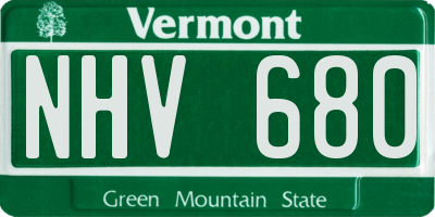 VT license plate NHV680