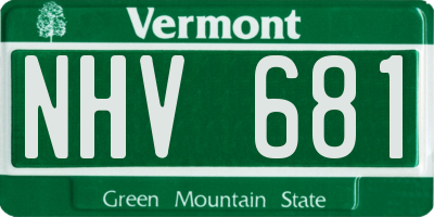 VT license plate NHV681