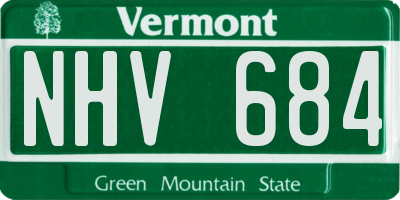 VT license plate NHV684
