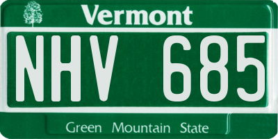 VT license plate NHV685