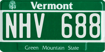 VT license plate NHV688