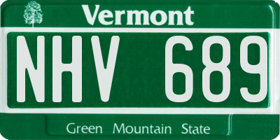 VT license plate NHV689